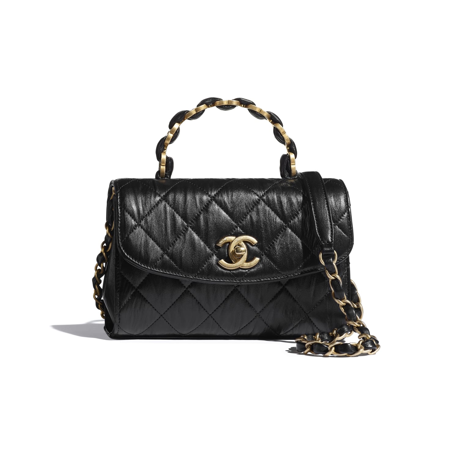 Mini Flap Bag with Top Handle - Luxe Front